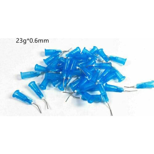 200~5000Pis Blue Dental Pre Bent Flow Dispensing Tips Flowable Needle Delivery Etching Gel Irrigation Composite 23 Gauge