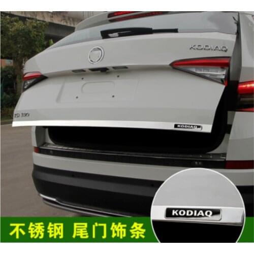 Tailgate Rear Door Bottom Cover Molding Trim Stainless Steel back door trim car Accessories for Skoda Kodiaq