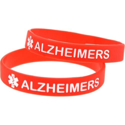 OBH 1PC Alzheimers Silicone Wristband for Outdoor Debossed Logo