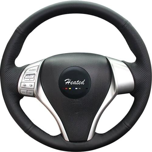 Braid on the steering wheel cover for Nissan Teana Altima 2013-2016 X-Trail QASHQAI Rogue Sentra Tiida Microfiber leather