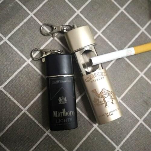 Personalized Sealed Metal Ashtray Portable Mini Mobile Ashtrays With Lid Keychain Storage cigarette Butt Mens pocket Gadget