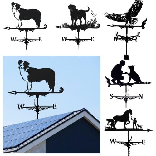 Weathervane Weather Vane Wind Direction Indicator Yard Garden Scene Stake Ornament Home Windmill Indicator Decorations