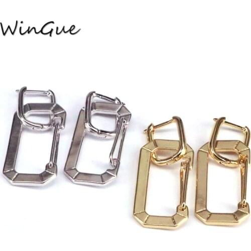 Rectangle Shaped Drop-Earrings Brincos Gold Silver Color Dangle Earrings Elegant Jewelry For Friend Lover Jewelry Gift