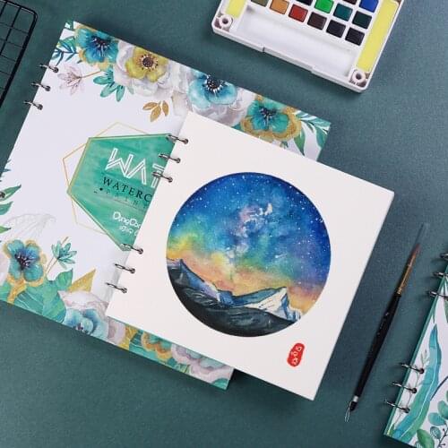 Hand-painted watercolor paper mark detachable sketch book loose-leaf pen special painting book simple and fresh graffiti book