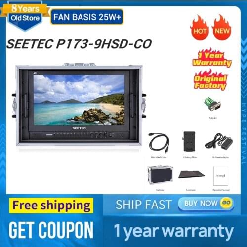 SEETEC P173-9HSD-CO 17.3 Inch IPS 3G-SDI 4K Broadcast Monitor with AV YPbPr Carry-on LCD Director Monitor with Suitcase