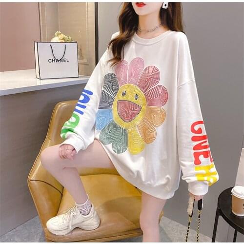 Sweatshirts 2020 new Female Spring Autumn thin Korean Loose Large Size Long-sleeved T Shirts for Women m622