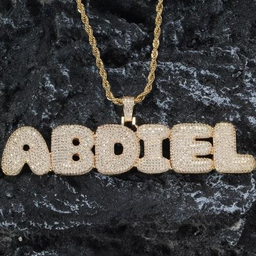 Hip Hop Bling Bling Pendants Mens Mirco Pave Prong Setting Zircon Necklace Jewelry CP01