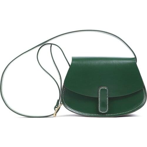 Women Classic Retro Crossbody Bag Bags For Women Solid Fashion Semicircle Saddle Handbag Bags Genuine Leather All-match Shoulder