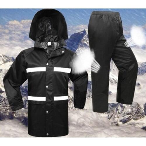 Winter Raincoat Suit Impermeable Women/Men Hooded Motorcycle Poncho Motorcycle Rainwear S-4XL Hiking Fishing Rain Gear