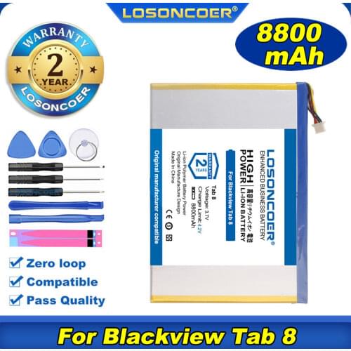 Original LOSONCOER 8000mAh For Blackview Tab 8 Battery Tablet PC Battery