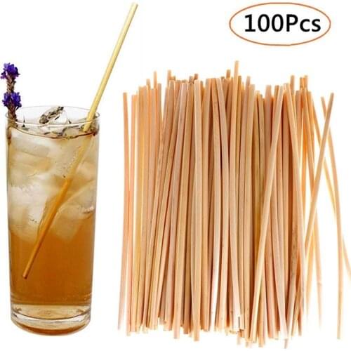 100pcs Wheat Straw Disposable Eco-Friendly Dringking Straw Kitchen Accessories 20cm Natural Wheat Environmentally Portable Straw