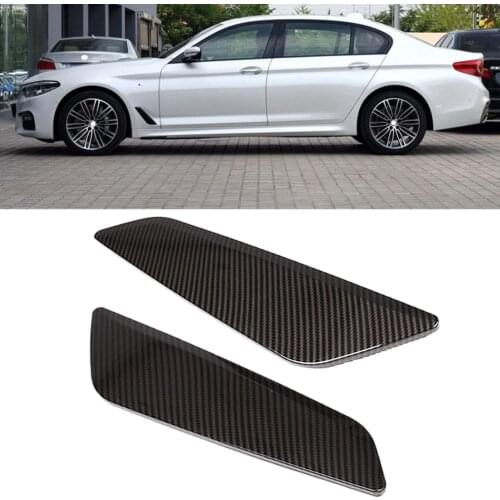 2Pcs/Set Car Fender Side Air Vent Outlet Cover Trim Sticker Carbon Fiber Style Fit For BMW 5 Series G30 2017 2018 2019 2020