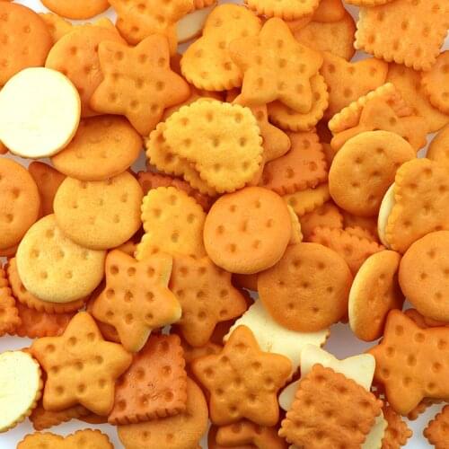 20-25mm 20PCS Mix Resin Flatback Simulation Cookies Flat Back Cabochon DIY Resin Craft Decoration Resin Bread Food