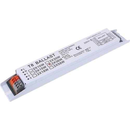 220-240V AC 2x36W Wide Voltage T8 Electronic Ballast Fluorescent Lamp Ballasts