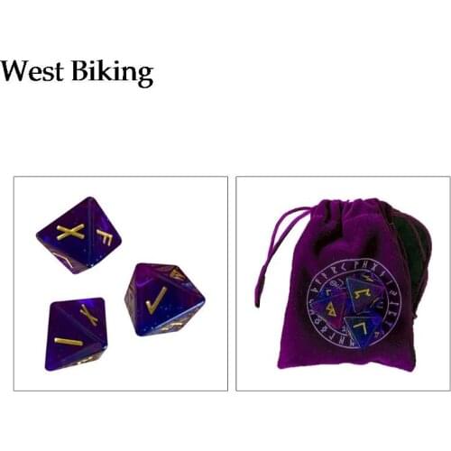 3 Pcs 8-Sided Rune Dice Resin Assorted Polyhedral Dice Set Divination Table Board Roll Party Cards Playing Game Toy