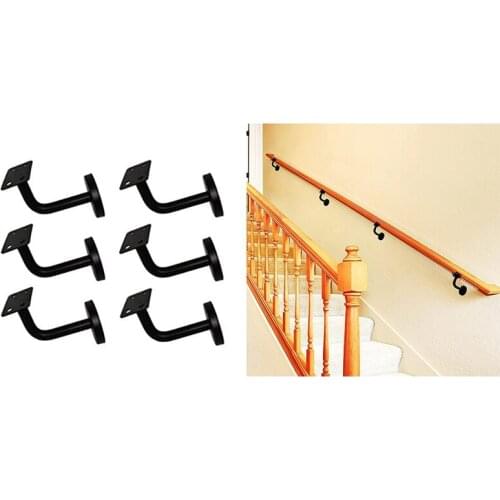 New 6 Pcs Stainless Steel Stair Handrail Bracket, Heavy Duty Stair Rail Support, Railing Brackets For Flat Rails