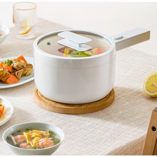 700W Electric Cooking Pot Portable Hot Pot Rice Cooker Multi-cooker Ceramic Liner Skillet Single/Double Layer 2 Gear 1.5l