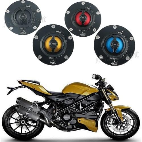 ARASHI CNC Keyless Motorcycle Accessories Fuel Gas Tank Cap Cover For DUCATI 1199 PANIGALE/1199 PANIGALE S 2012-2020