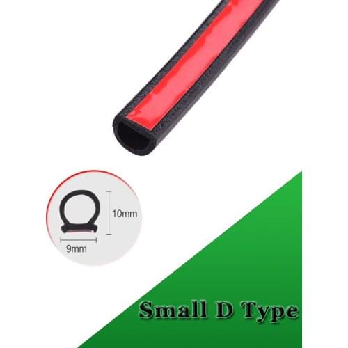 Car Door Seal Strips Small D Shape Weatherstrip Rubber Seal Sound Insulation Sealing Strip For Universal Automobiles Accessories