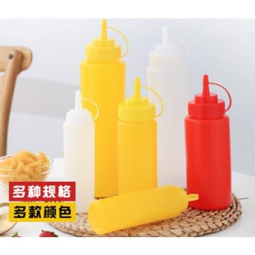 Condiment Squeeze Bottles With Cap Lid Salad Sauce Dispenser Bottles Olive Oil Gravy Ketchup Cruet Storage Kitchen Gadget