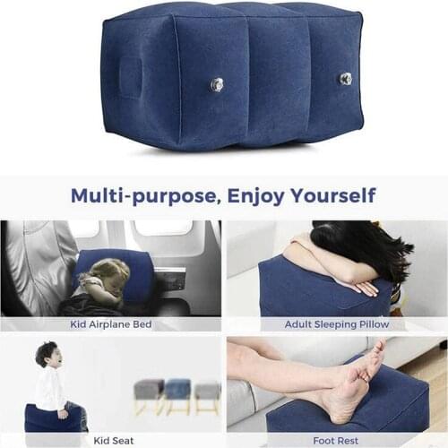Kids Flight Sleeping Footrest Pillow Resting Pillow On Airplane Car Bus Pillow Inflatable Travel Foot rest Pillow Foot Pad