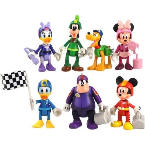 7Pcs/Set Disney Action Figures Toys Mickey Minnie Mouse Donald Daisy Duck Goofy Pluto Model Dolls Kids Gift