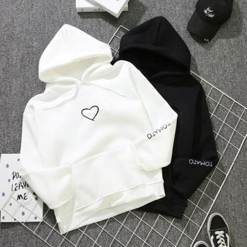 Heart Hoodies Sweatshirts Women Winter Casual Kawaii Harajuku New Pullovers Hooded For Girls Punk Clothing
