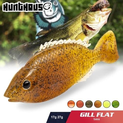 Hunthouse fishing shinner soft lure GILL FLAT 10mm/17g 120mm/27g 2pcs Bionic Silicone Artificial Crankbait swimbait for bass