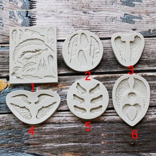 Wings And Leaves Silicone Mold Fondant Cake Decorating Tools Cookie Chocolate Gumpaste Sugar Mold Bakeware Kitchen Accessories