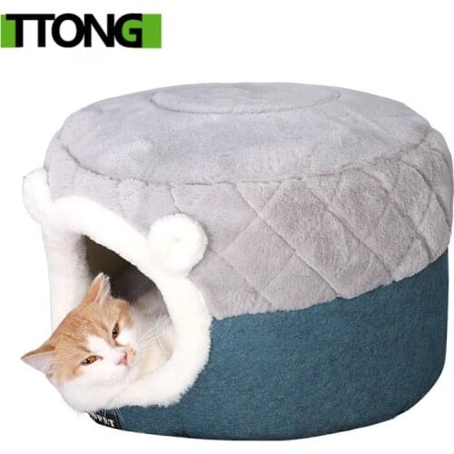 Cat Bed House Soft Plush Kennel Puppy Cushion Small Dogs Cats Nest Winter Warm Sleeping Pet Dog Bed Pet Mat Supplies