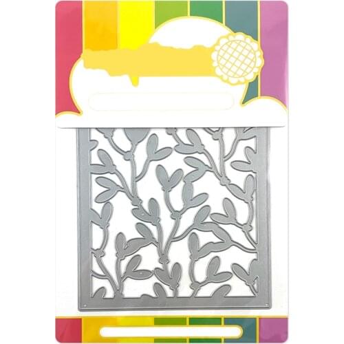 2021 New Rectangle Background Branches Leaf Metal Cutting Dies For DIY Craft Making Paper Greeting Card Scrapbooking No Stamps