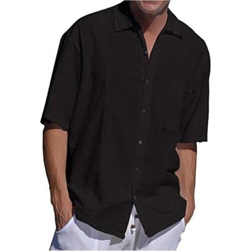 Mens Button Shirt Mens Clothes Fashion Casual Loose Plus Size Shirt Summer Short Sleeve Hawaiian Simple Style Shirts Sexy Tops