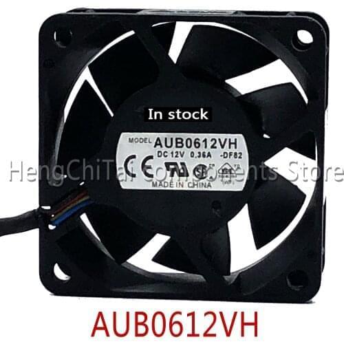Original 100% working AUB0612VH 6025 60mm 12V 0.36A PWM 4 wire from the thermostat function 6CM Inverter Cooling fan
