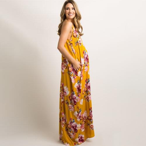 Casual Maternity Dresses 2021 Summer Pregnancy Prom Dress Holiday Ankle-length Vestidos for Elegant Women Plus Size Clothes Wear