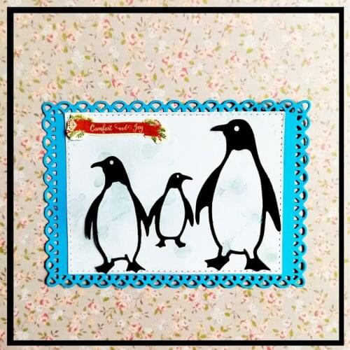 Penguin Family Carbon Steel Cutting Dies DIY Scrapbooking Photo Album Embossing Paper Cards Making Stencil Decorative Cards