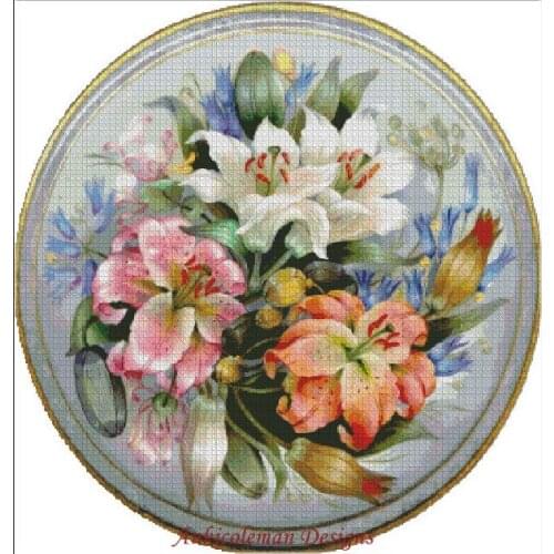 Needlework for embroidery DIY DMC High Quality - Counted Cross Stitch Kits 14 ct Oil painting - Lily Bouquet