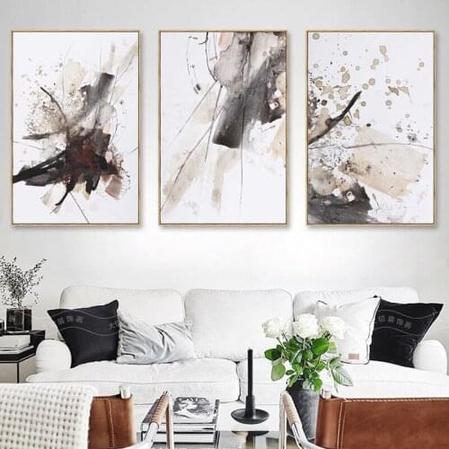 Modern minimalist artistic conception abstract poster Nordic style sofa background wall new Chinese frameless printing painting