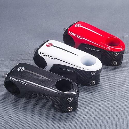 TOMTOU Ultralight Full 3k Carbon Road Bike Stem 6 Degrees 80/90/100/110mm Mountain Bicycle Parts 145g