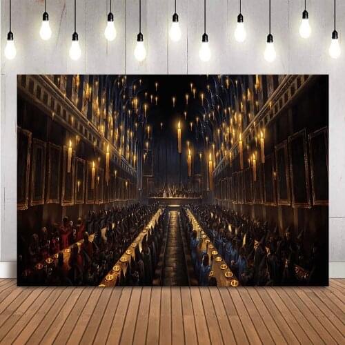 Magic School Castle Photography Backdrops Birthday Party Leaving Feast Mural Background for Photo Studio Photocall