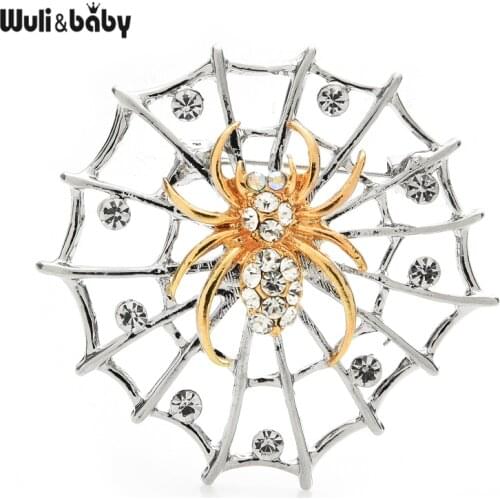 Wuli&baby Spider And Net Brooches For Unisex Pearl Insect Party Casual Brooch Pins Gifts