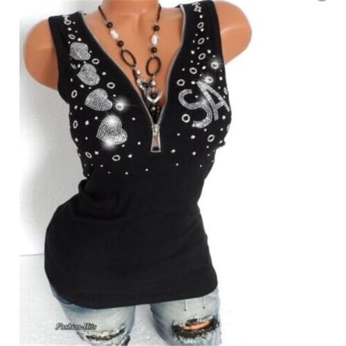 Big Size S-XXXL Summer Floral Print Shirts Zipper Womens Tops Blouses Sleeveless V-Neck Loose Casual Shirt Ladies Clothing