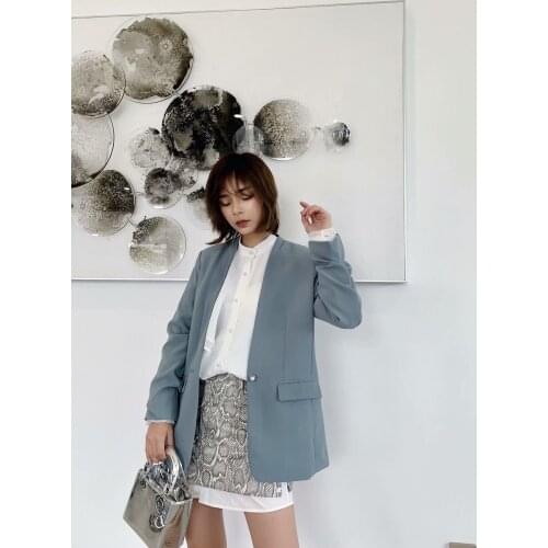 Women blazers office lady solid color basic clothes