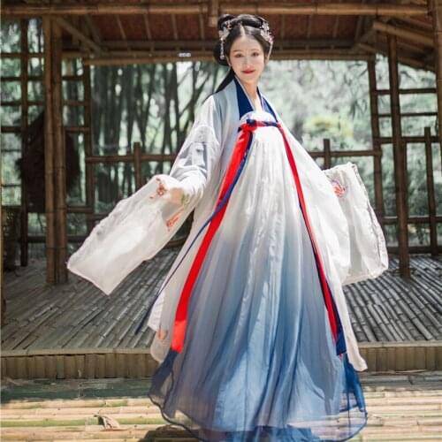 Hanfu Women Chinese Ancient Tradition Vintage Hanfu Kimono Dress Female Carnival Cosplay Costume Hanfu Festival Outfit SL3381