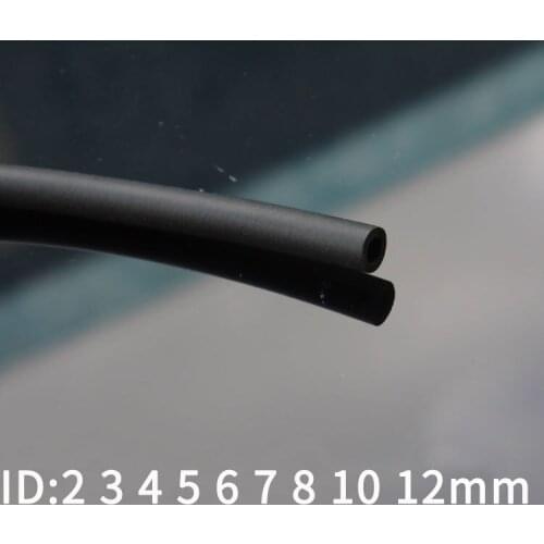 1 meter Black Fluorine Rubber Hose ID 2 3 4 5 6 7 8 10 12 mm Heat-resistant corrosion resistance Tube