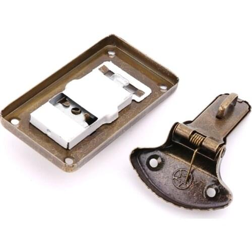 1 Pc Bronze Tone Leather Suitcase Buckle Box Vintage Metal Lock Antique Toggle Hasp Latch