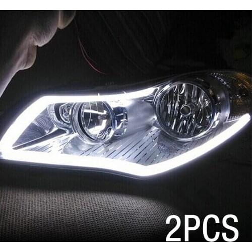 2pcs LED DRL Car Daytime Running Light Flexible Waterproof Strip 60cm Tube Strip Auto Headlights Turn Signal Brake Flow Light