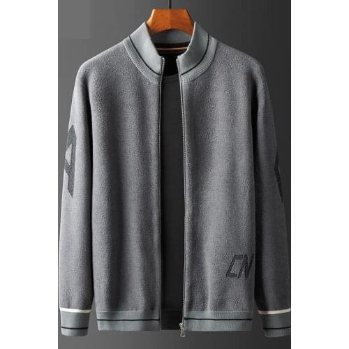 2021 classic Autumn Men Casual Loose Outerwear Computer Knitted Mandarin Collar Thick Cardigan Coat Sweater Jacket Plus Size 4XL