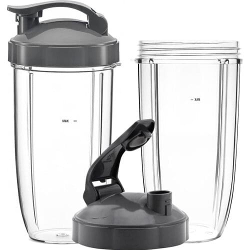 24oz Replacement Parts Cups with Flip Top To Go Lid for NutriBullet 600w and Pro 900w Blender Juicer Mixer 2 Pack 24 Ounce