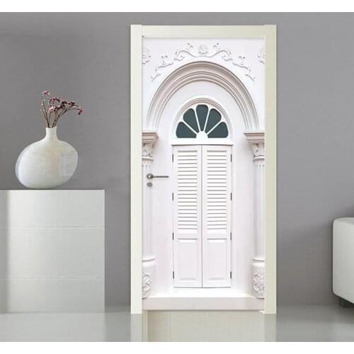 3D Sticker Roman Pillar Arch European Style Wallpaper Living Room Bedroom Creative Door Sticker PVC Waterproof Wall Decals Mural