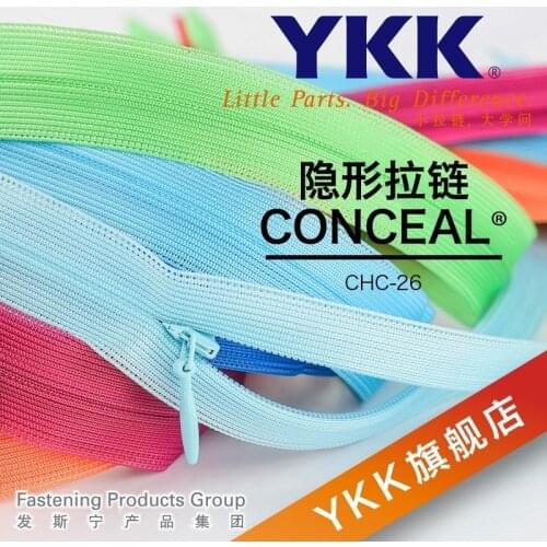 100pcs/lot YKK 2# 25cm 60cm Invisible Nylon Coil Zipper Shirt Dress Quilt Cover Clothing Pillow Sewing Accessories